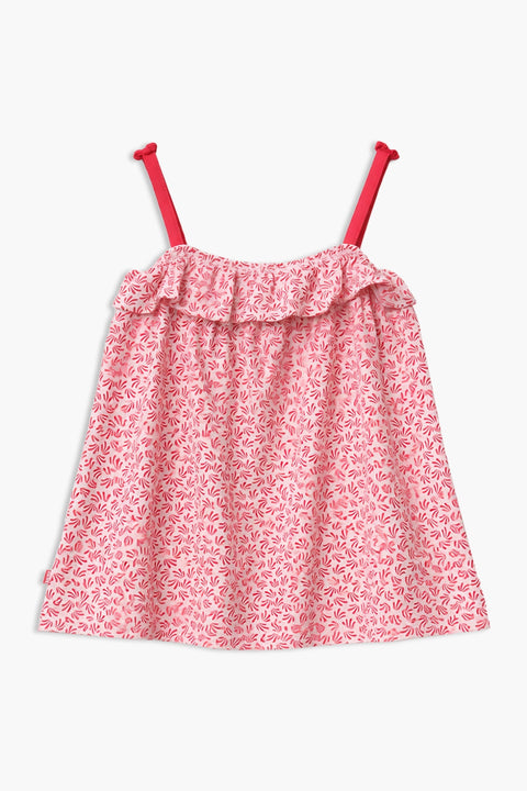 Girls Branded Graphic Short Tunic - Red