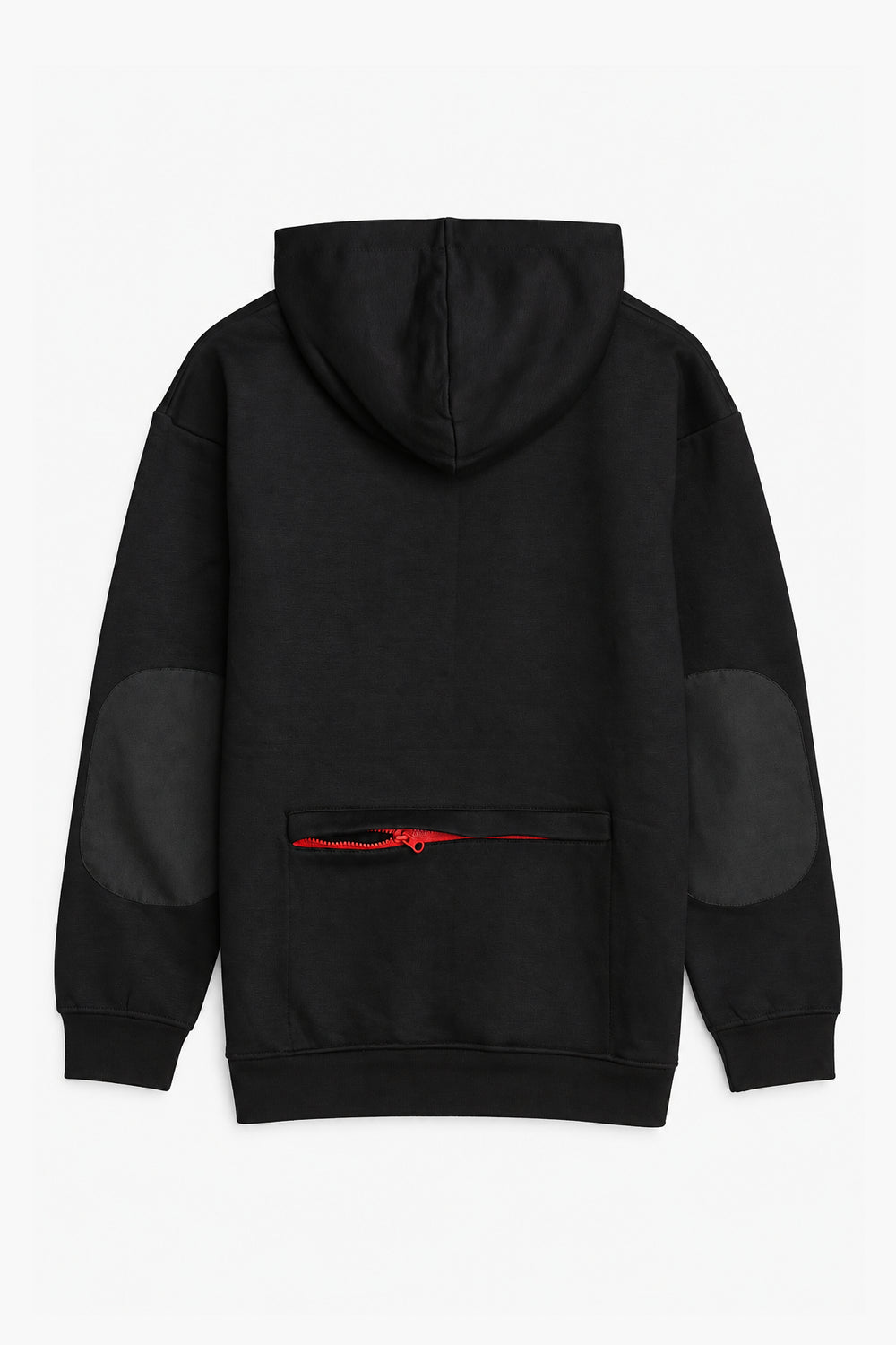 Men Branded Pullover Hoodie - Black