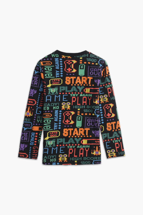 Boy Branded Graphic T-shirt F/S - Black