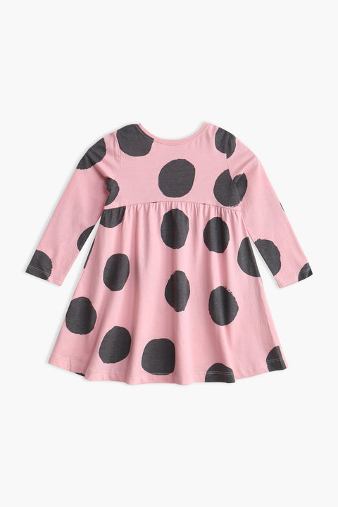Girl Branded Graphic Frock - L/Pink