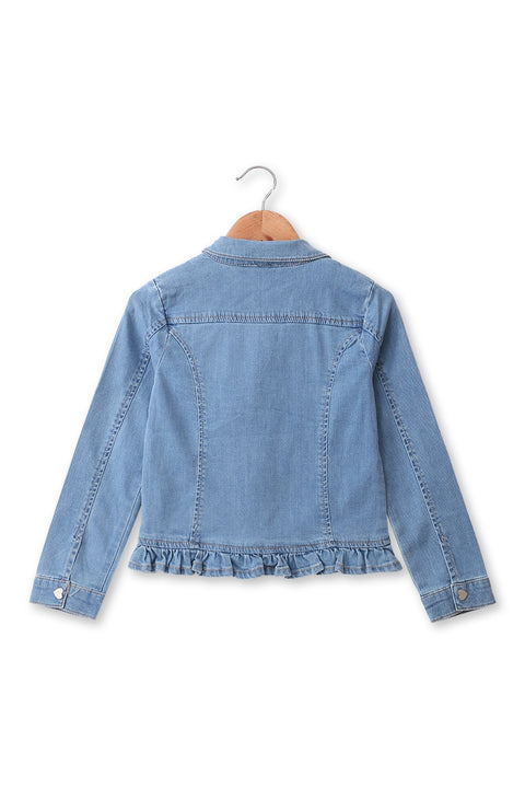 Girl Branded Denim Jacket - L/Blue