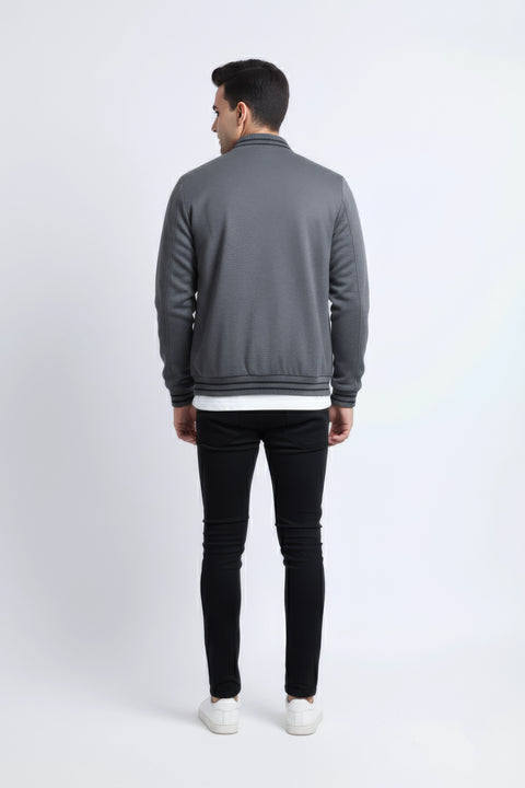 Men Exst Zipper Mockneck MZPPR12 - Charcoal