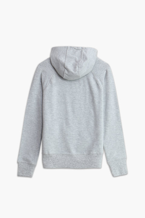 Girls Branded Pullover Hoodie - Grey