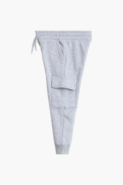 Boys Branded Cargo Fleece Trouser - Heather Grey