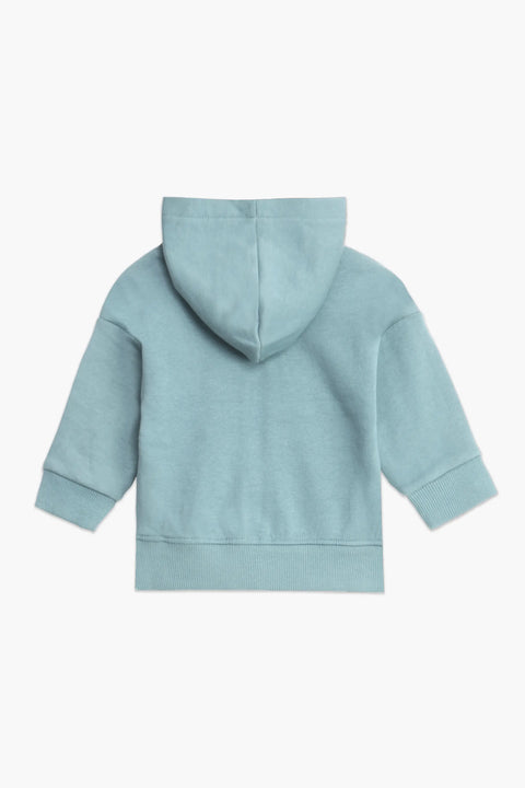 Boys Branded Pullover Hoodie - Sea Green