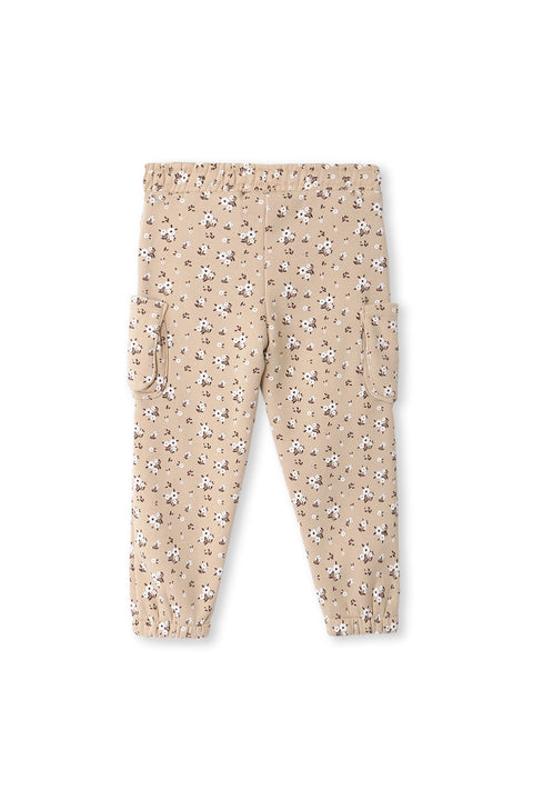 Girl Branded Fleece Cargo Trouser -Beige