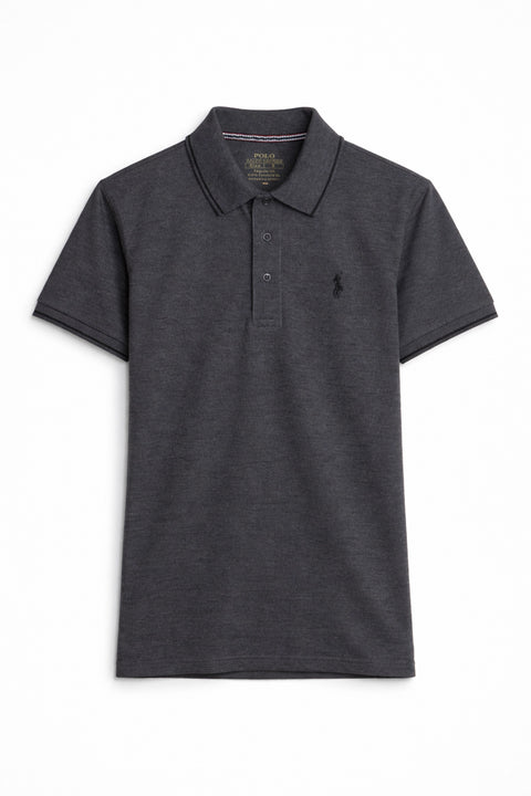 Men Pique Polo - Charcoal