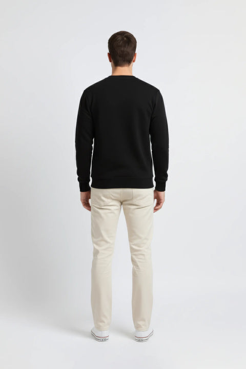 Men Branded Basic Sweatshirt - Black