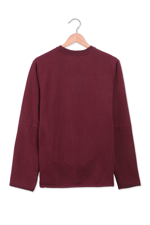 Men V-Knotch Sweatshirt MS08 - Burgundy
