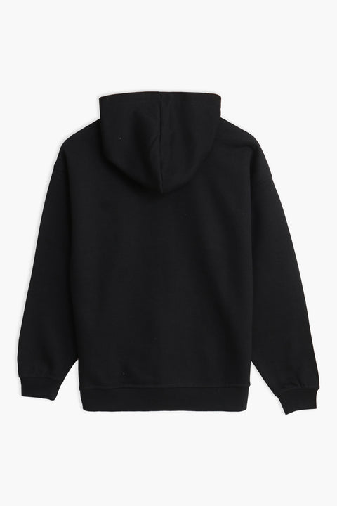 Men Branded Zipper Hoodie - Black