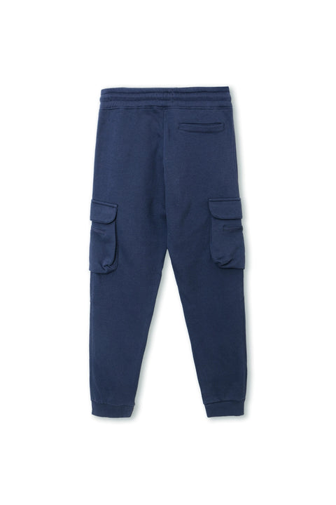 Men branded Cargo Trouser - Navy