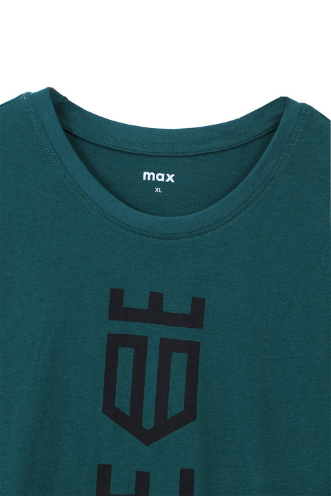 Men Premium Lycra R-neck Graphic Tee (Brand: MAX) - D/Green