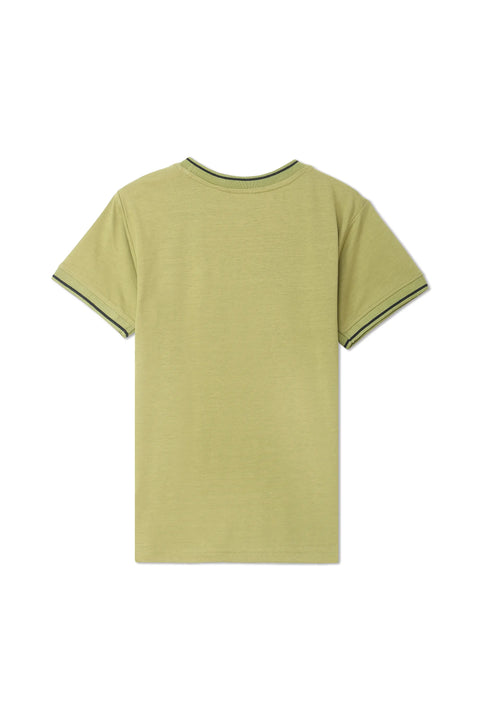 Boys Branded Graphic T-Shirt - Olive Green