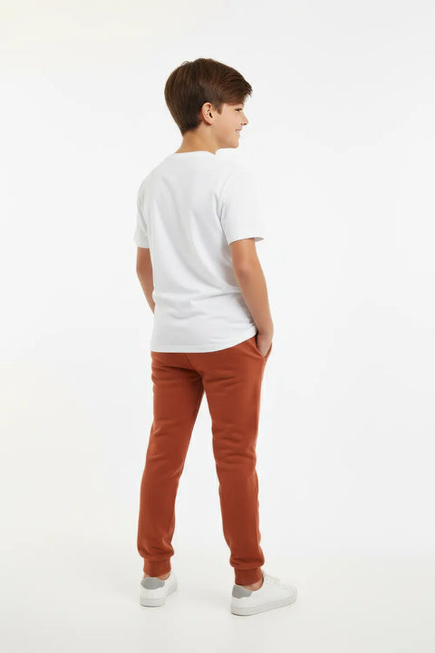 Boys Branded Fleece Trouser - Rust