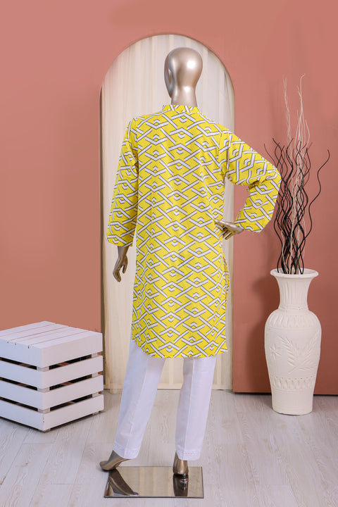 Women's Digital Printed Lawn Kurti SW23-116 - Yellow