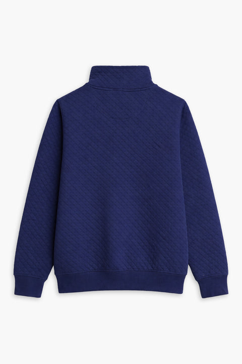 Men Branded Quilt Mock Neck - Blue