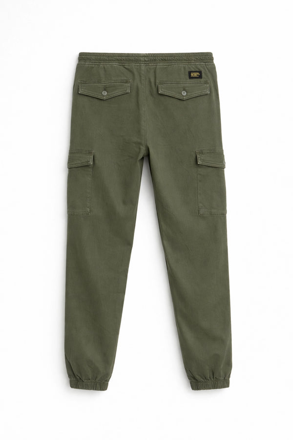 Men Branded Cargo Trouser - Green