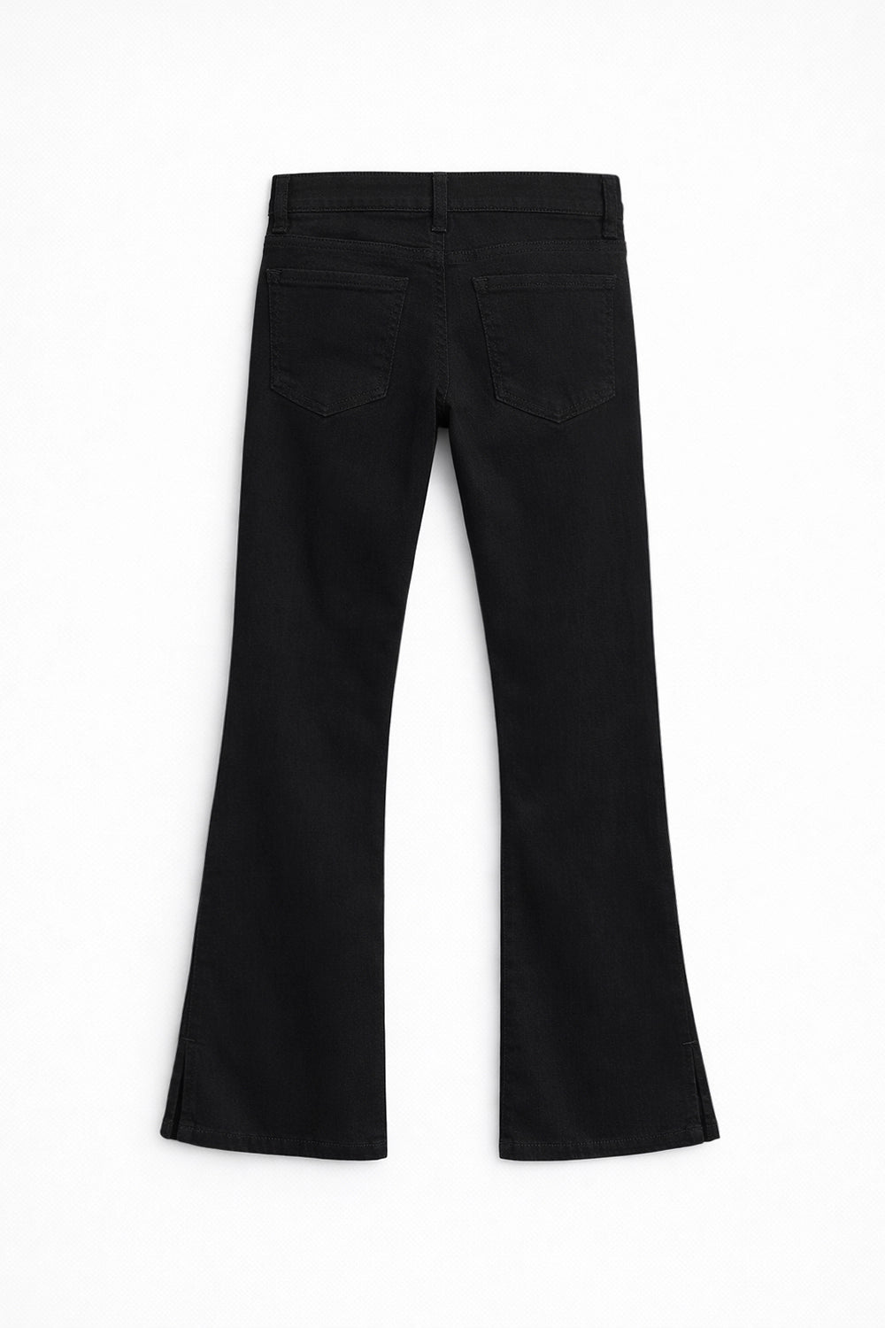 Girls Branded Bell Bottom Denim pant - Black