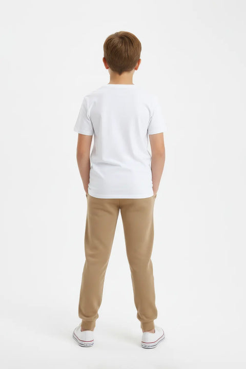 Boys Branded terry Trouser - Khaki
