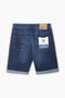 Men Branded Denim Short - D/Blue