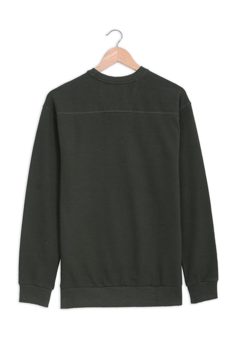 Men 5 Thread Sweatshirt MS07 - Army Green