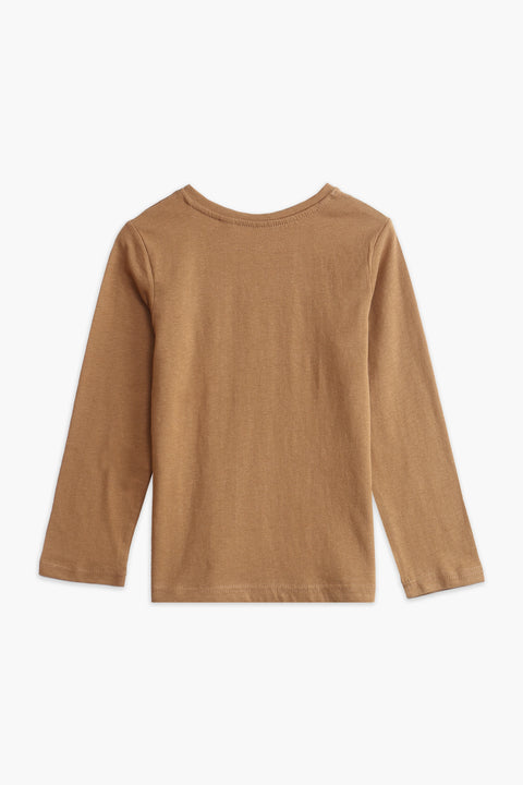 Girls Branded T-Shirt F/S - Brown