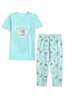 Women's Graphic Loungewear 2-Piece Suit WLS24-16 - Mint