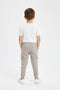 Boys Branded Fleece Cargo Trouser - Grey