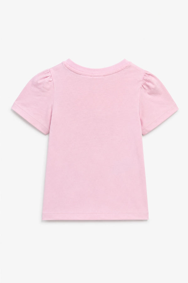 Girls Branded Graphic T-Shirt - Baby Pink