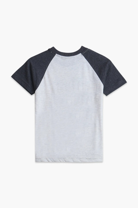 Boys Branded Graphic T-Shirt - Grey and White