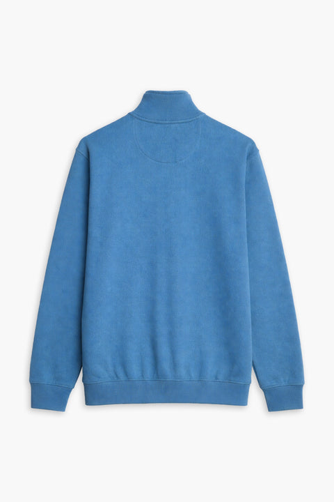 Men Branded Mock Neck - Denim Blue