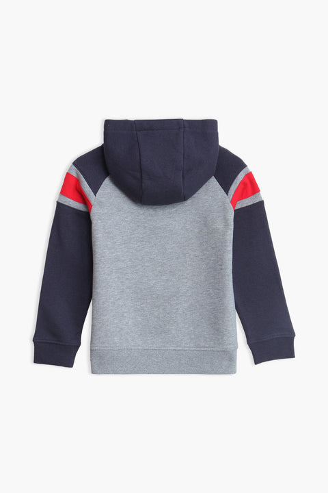 Boys Branded Pullover Hoodie - Heather Grey