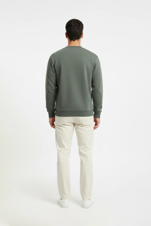 Men Branded Basic Sweatshirt - Dark Sea Green