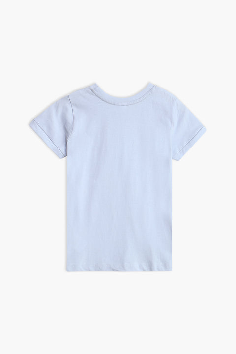 Girls Branded Graphic T-Shirt - Sky Blue