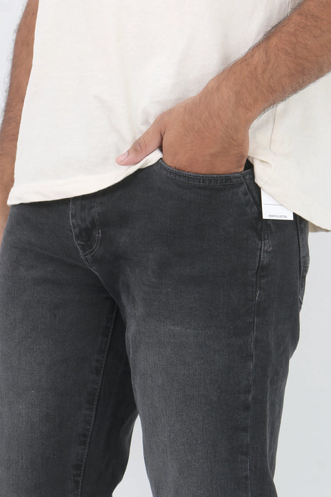 Man branded Straight Fit Denim Jeans - Black