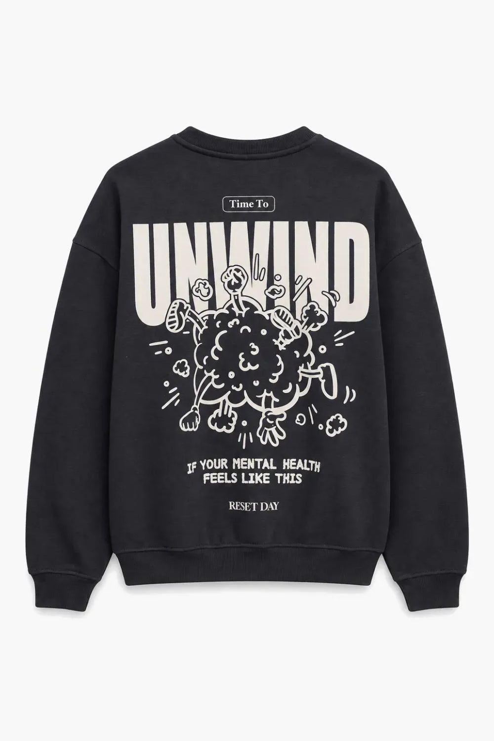 Men Branded Graphic Fleece Sweatshirt - D/Navy