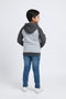 Boys Branded Pullover Hoodie - White And Grey