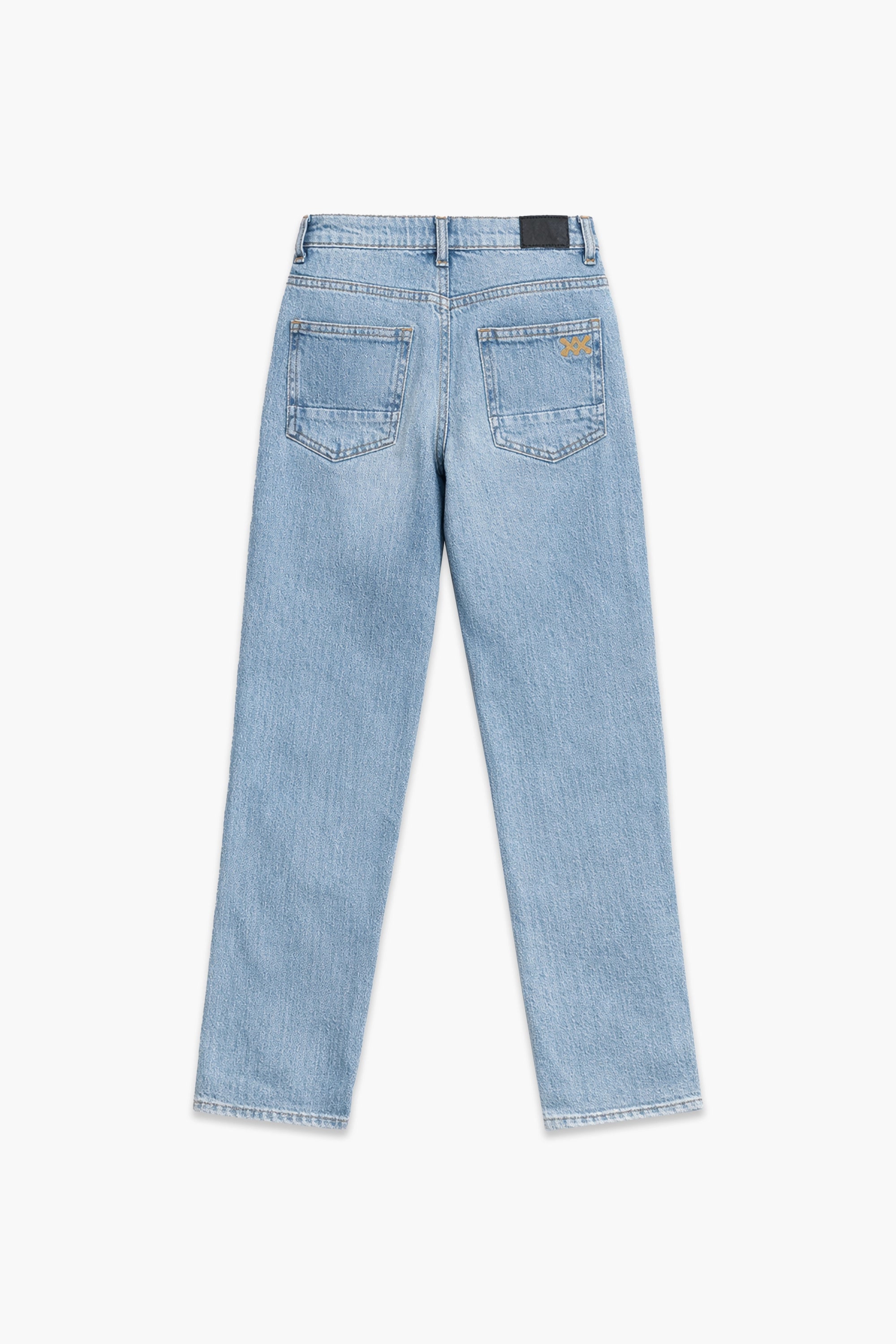 Girls Branded Straight Fit Denim Pant - L/Blue