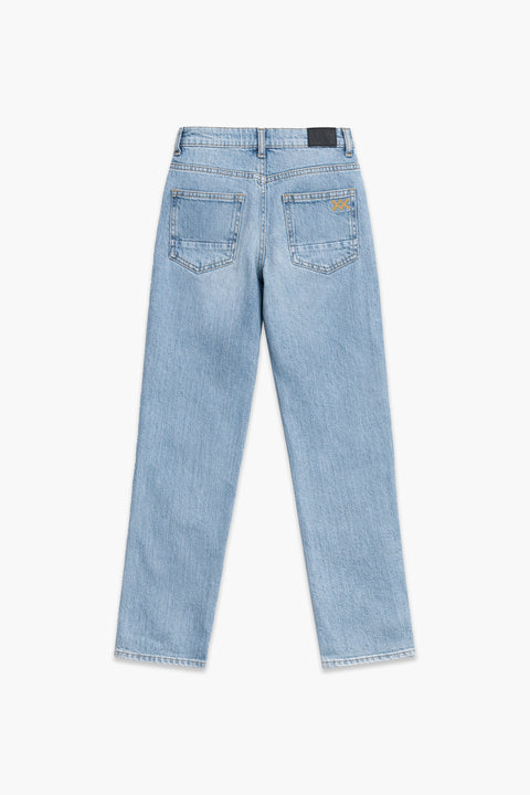 Girls Branded Straight Fit Denim Pant - L/Blue