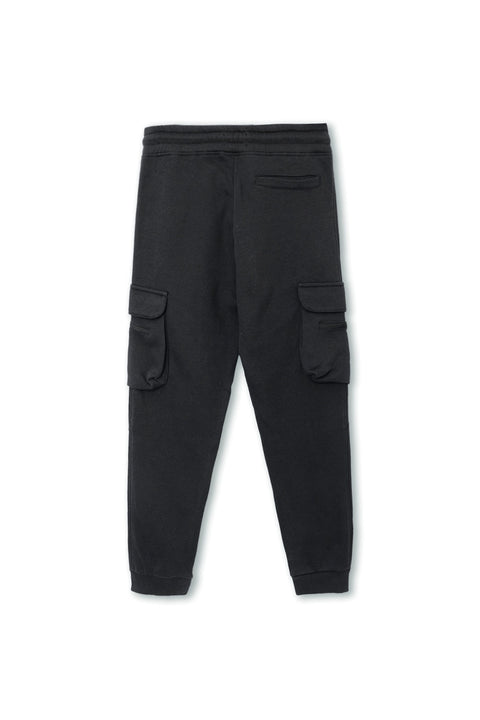 Men branded Cargo Trouser - Black