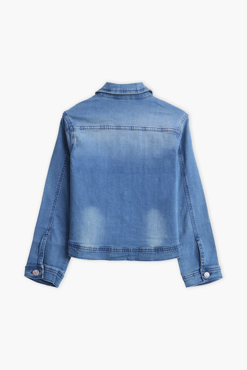 Girl Branded Denim Jacket - M/Blue