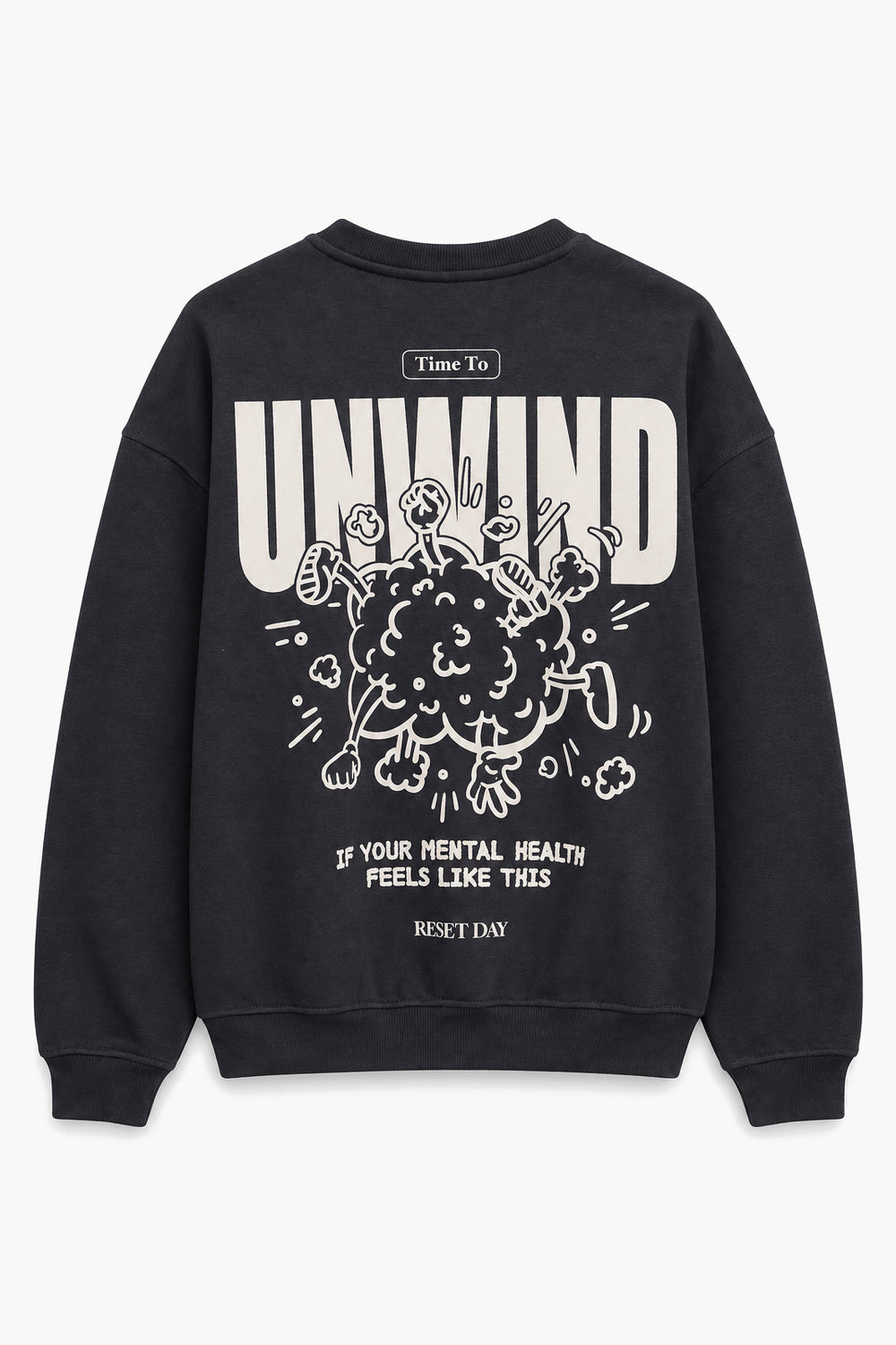 Men Branded Graphic Fleece Sweatshirt - D/Navy