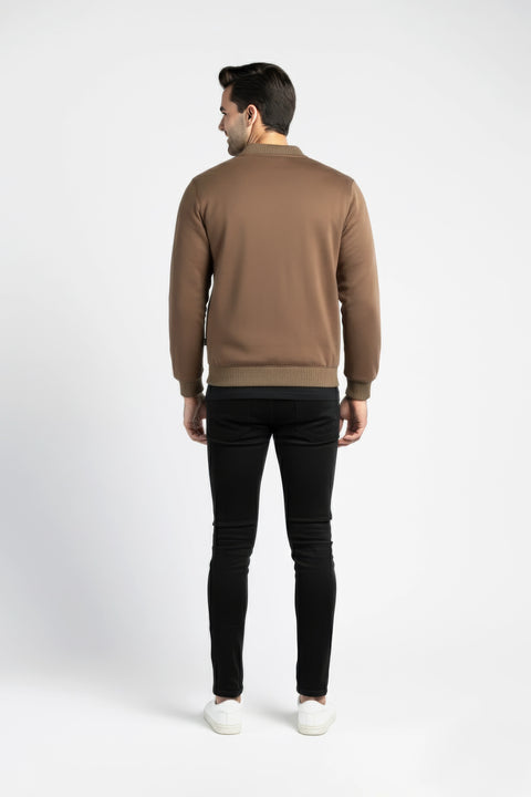 Men Pique Zipper Jacket MJP03 - Olive