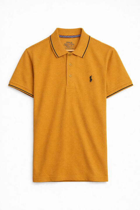 Men Pique Polo - Yellow