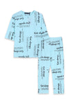 Women Graphic Loungewear 2-Piece Suit WS15 - Lite Blue