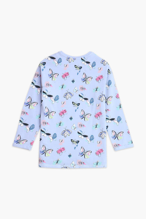 Girls Branded Graphic T-Shirt F/S - Sky Blue