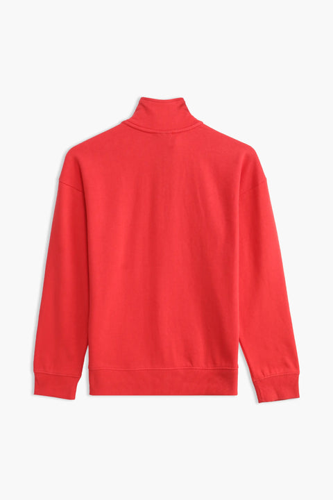 Women Branded Mock Neck - Red