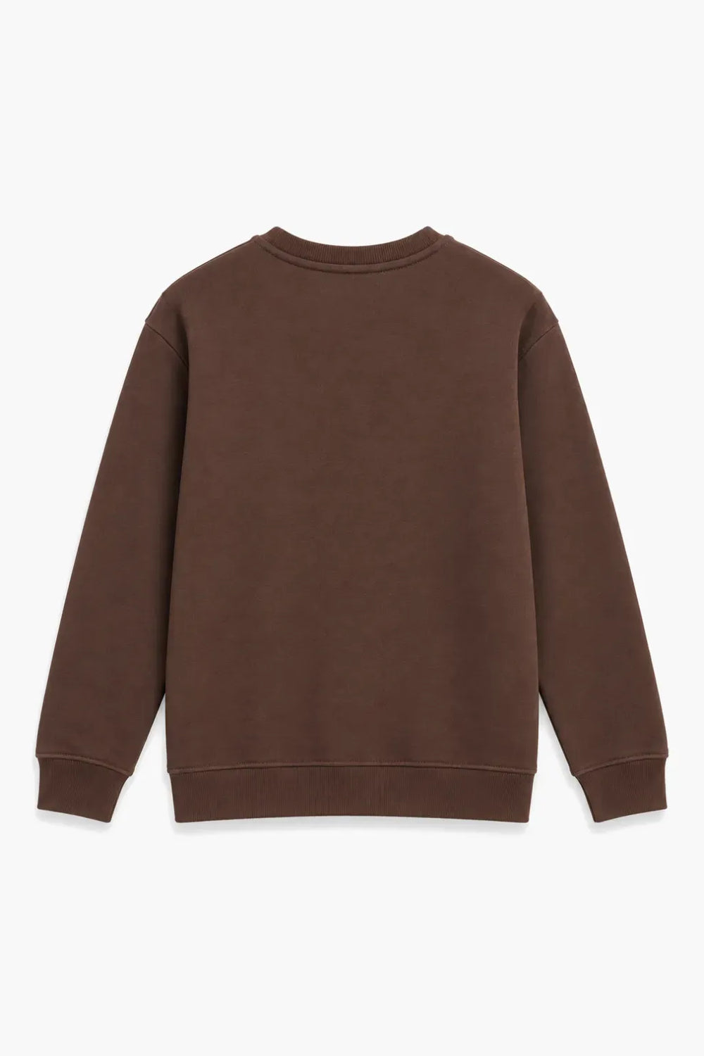 Men Breanded Fleece Basic Sweatshirt - Brown