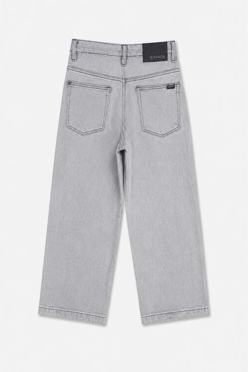 Boy Branded loose fit Denim Pant - L/GREY