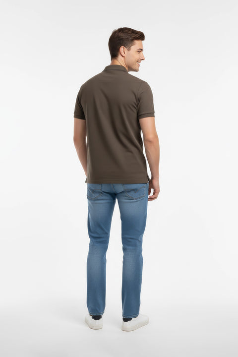 Men Branded Polo - Brown